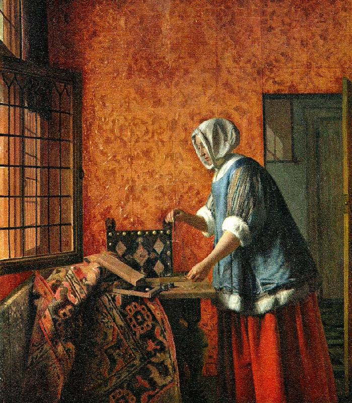 Pieter de Hooch guldvagerskan Sweden oil painting art